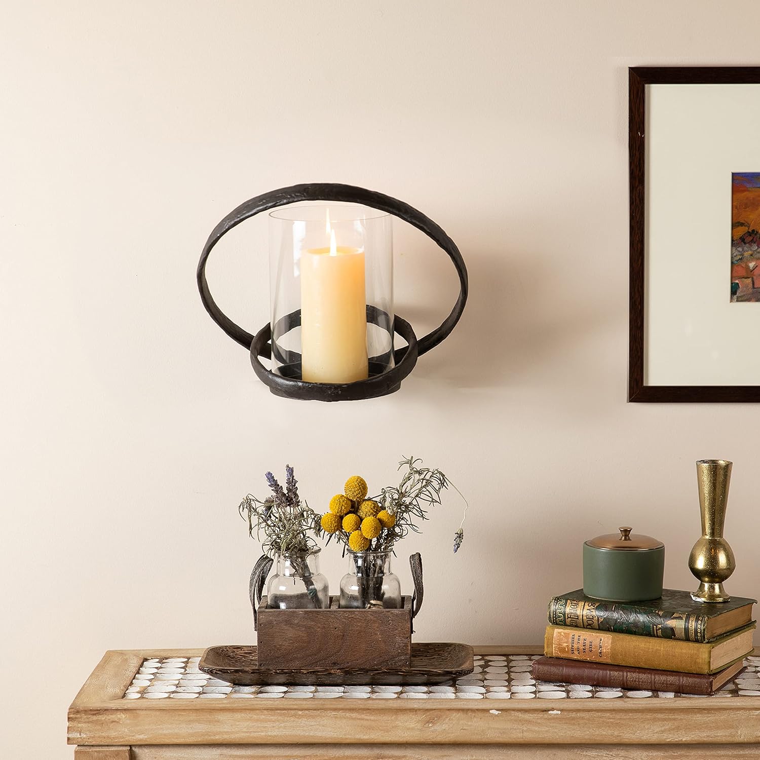 Danya B. Orbits Wall Candle Sconce, 9.3 inch, Aluminum