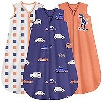 Vista 11 de Yoofoss Saco para dormir para bebé de 0 a 6 meses, TOG de 0.5, manta que se lleva puesta, cremallera bidireccional, tela de algodón 100 %, para niño