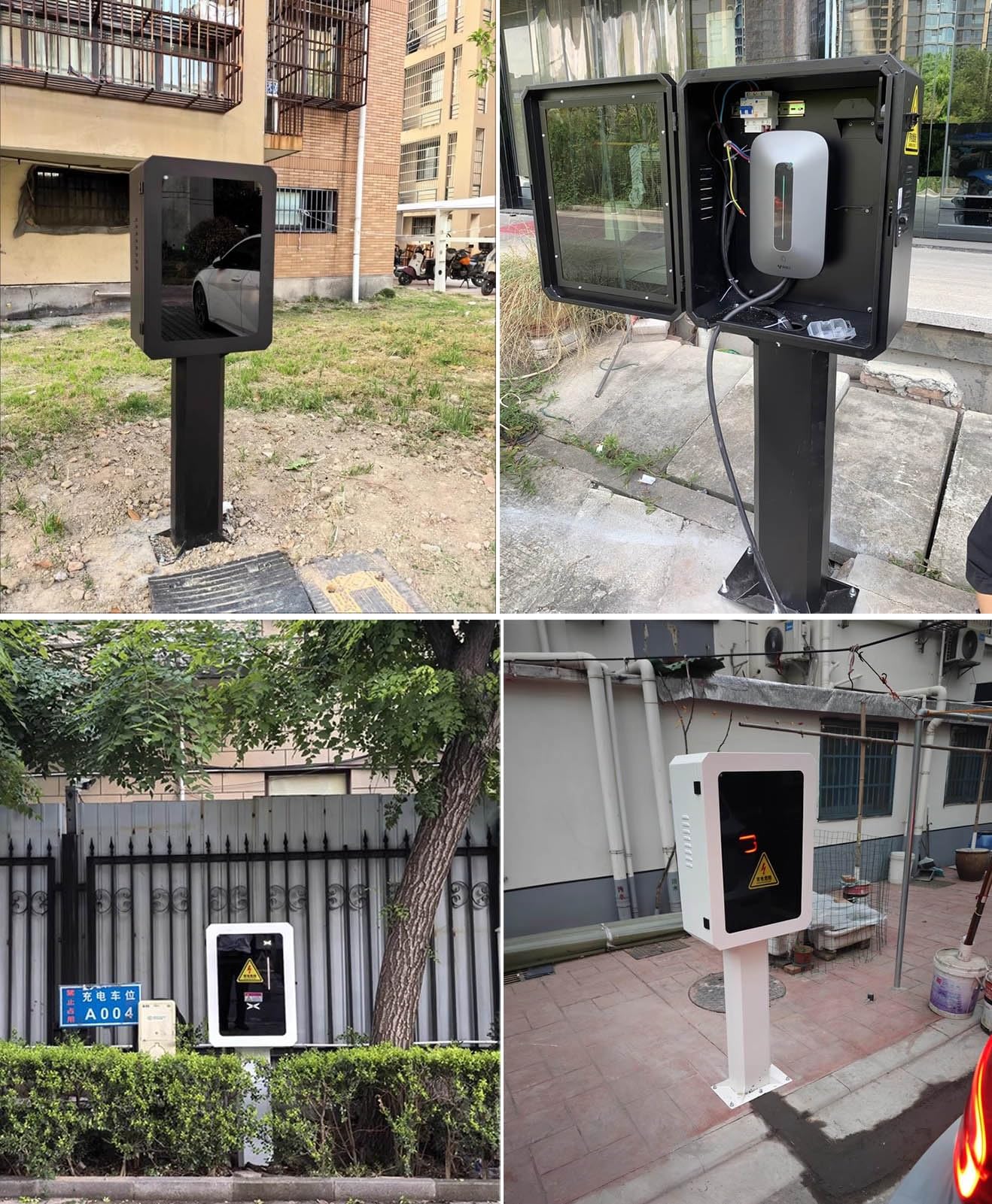 Colonnina Ricarica Colonnina di Ricarica per Auto Elettriche da Garage, Supporto per La Ricarica di Veicoli Elettrici Interni, Colonnina con Organizzatore per Cavi di Ricarica(White)