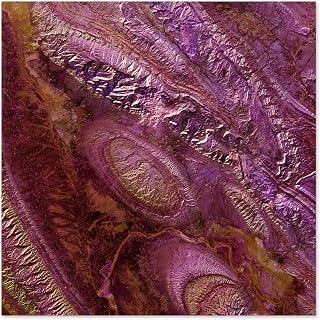 Abstract Alien Rocks Purple Surreal Premium Wall Art Canvas Print 24X24 Inch