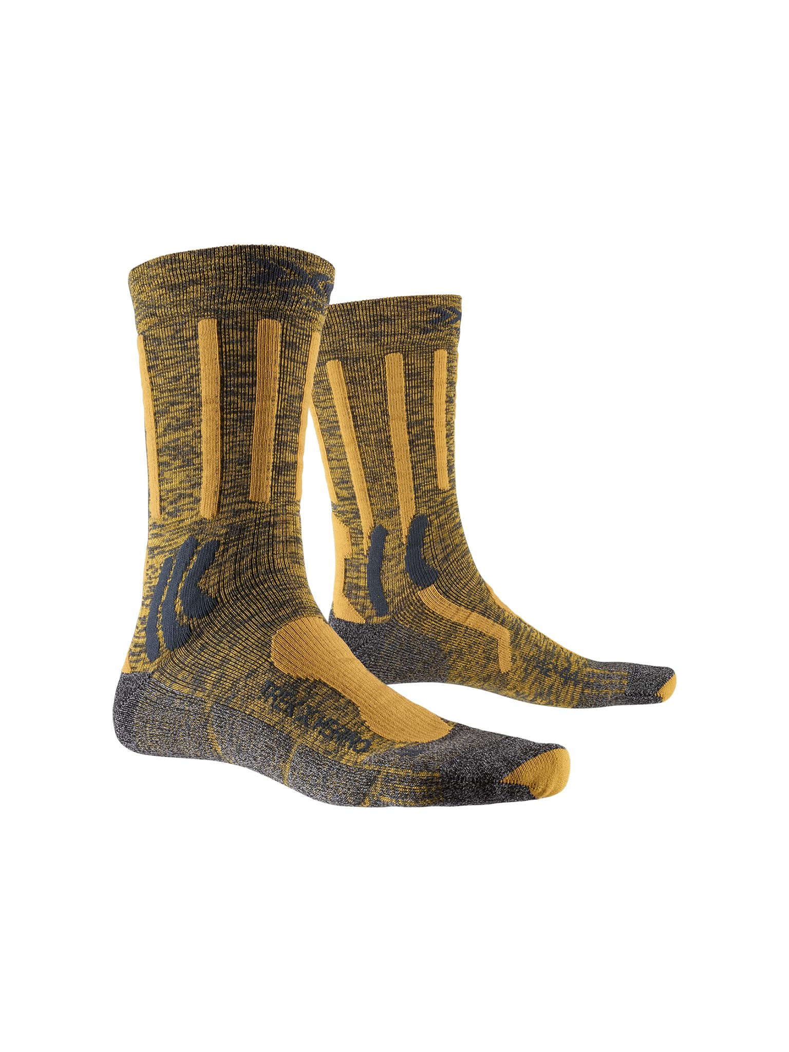 X-BIONIC 4.0 Trek X Unisex Merino Socks for Hiking and Mountaineering - Zaawansowane zarządzanie wilgocią, stabilizacja stopy i kontrola temperatury - Charcoal Mais Melange/Grey/Black, 39-41