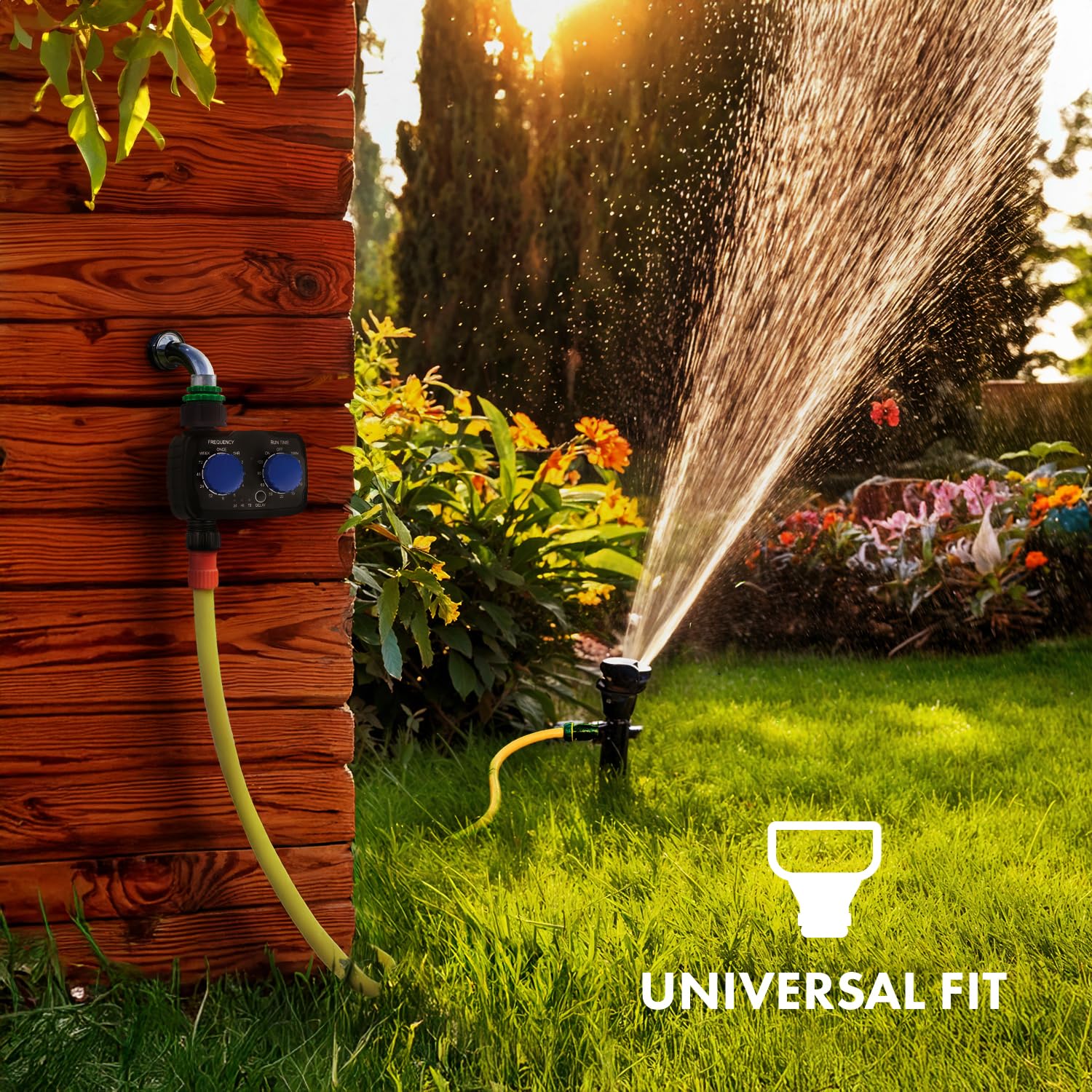 Green Blue Contrôleur électronique d'irrigation | Contrôle précis pour l'arrosage du jardin | Fréquence et durée d'arrosage réglables | Fonctionne avec piles IP55 résistant aux intempéries GB391