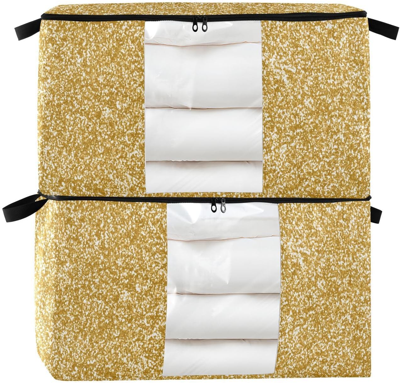 Amazon.com: GAIGEO Gold Glitter 2 Pack Clothes Organizers and Storage ...