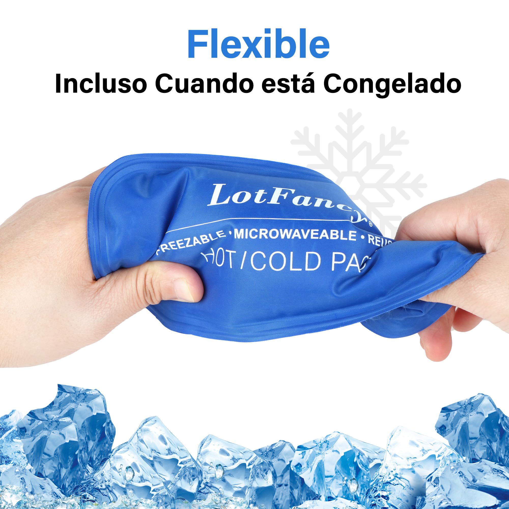 LotFancy 4 Bolsas de Gel Reutilizable Frío Calor con Banda de Compresión, Bolsa de Hielo Compresas Multiusos Terapia para Mandíbula Cara Cabeza Barbilla Dolor De Muelas, Cirugía Facial Oral