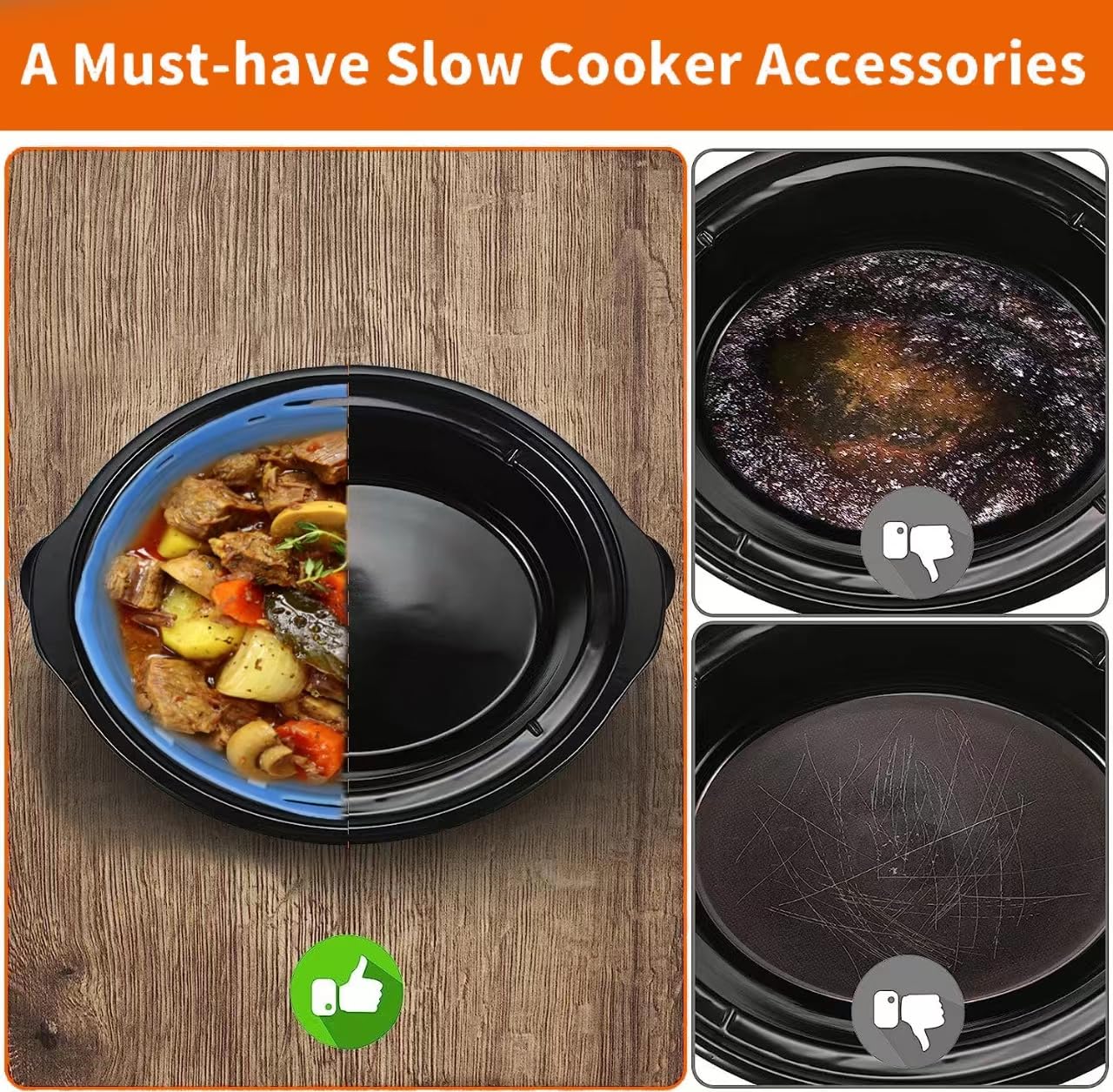 Schongarer-Einlagen 33x53,3 Cm – Einweg-Kochbeutel Für 3–8 Quarts, BPA-frei, Passend Für Crockpot & Slow Cooker