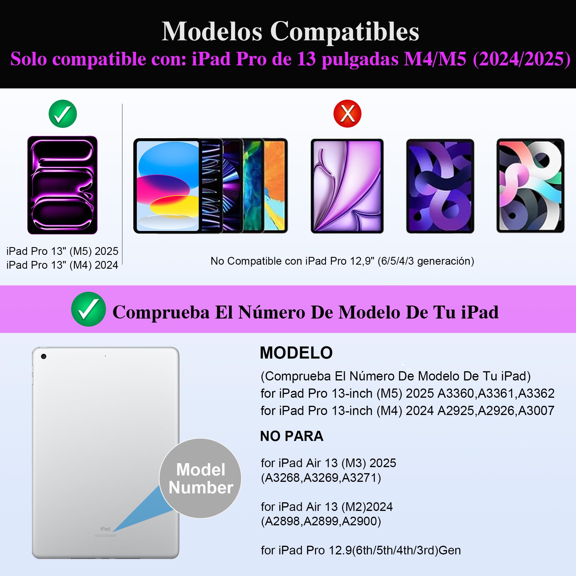WIWU Funda Teclado para iPad Pro 13 M4/M5 2024/2025 Carcasa Magnética 3 en 1 Desmontable Teclado con Touchpad Soporte Ajustable Teclas Retroiluminadas 7 Colores (Negro, iPad Pro 13"(M4/M5 2024/2025)