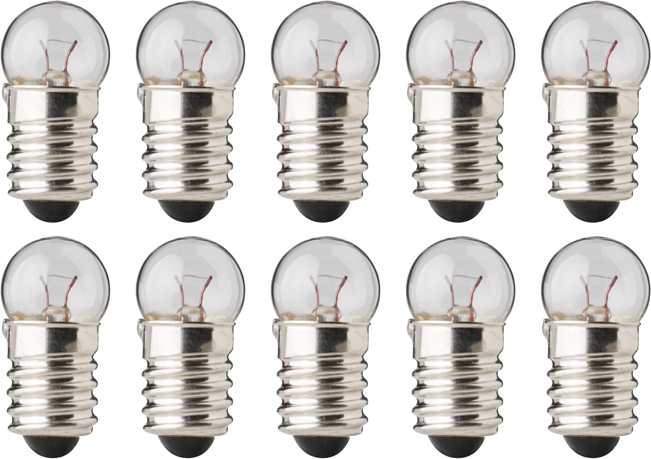 Industries #483S fits Mighty Bright Classic Bulbs, 4.8 V, 1.44 W, E10 Base, G-3.5 Shape (Box of 10)