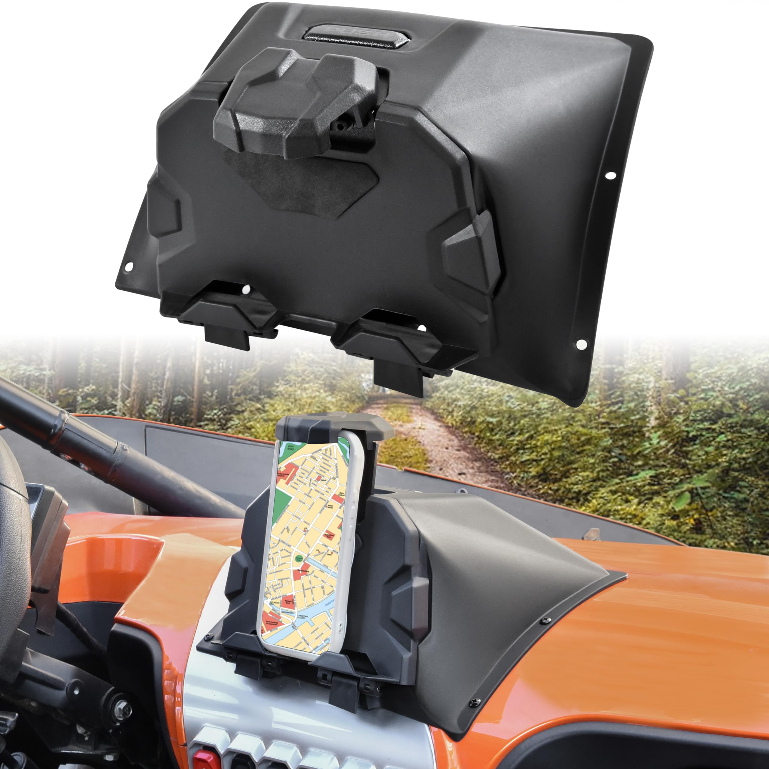 UTVXPERT Adjustable Electronic Device Tablet Phone Holder GPS Navigator Bracket Phone Mount with Storage Box for CFMOTO ZForce 950 Sport/HO/EX 2020-2024 Accessories