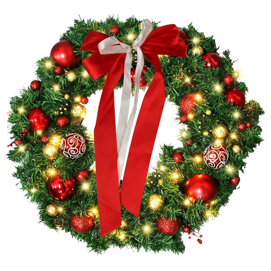 24.クリスマスリース 2024年新作 クリスマスリース Lサイズ 直径約33cm 選べる8種類