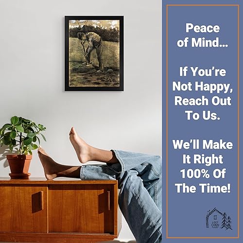 Miniatura 5 de Lost Cabin A Digger de Vincent Van Gogh Impresión en marco plano negro Reproducción de pinturas de obras de arte finas Póster enmarcado para