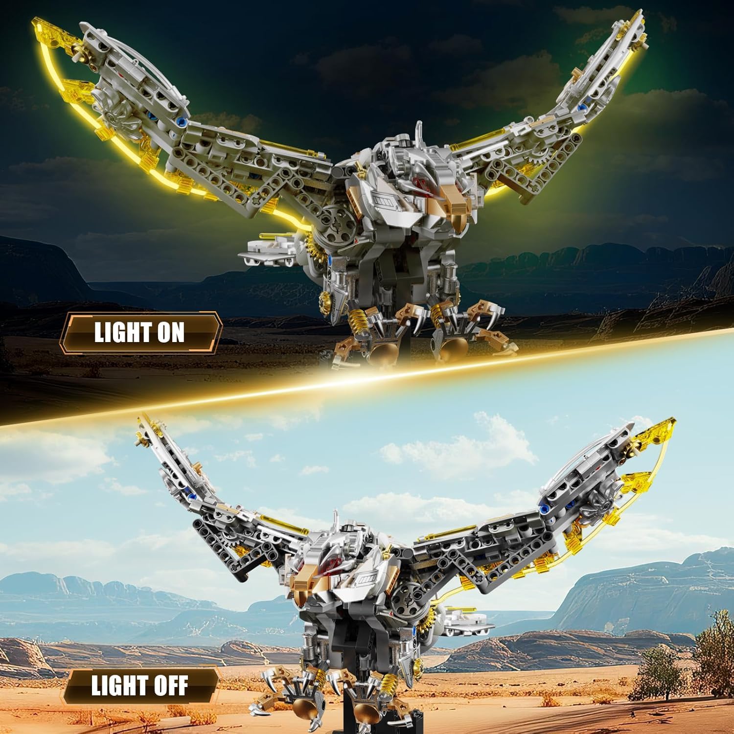 【Forestman works】Eagle touch the sky Amazon.com: Ideas Mechanical Eagle Building Set with Light