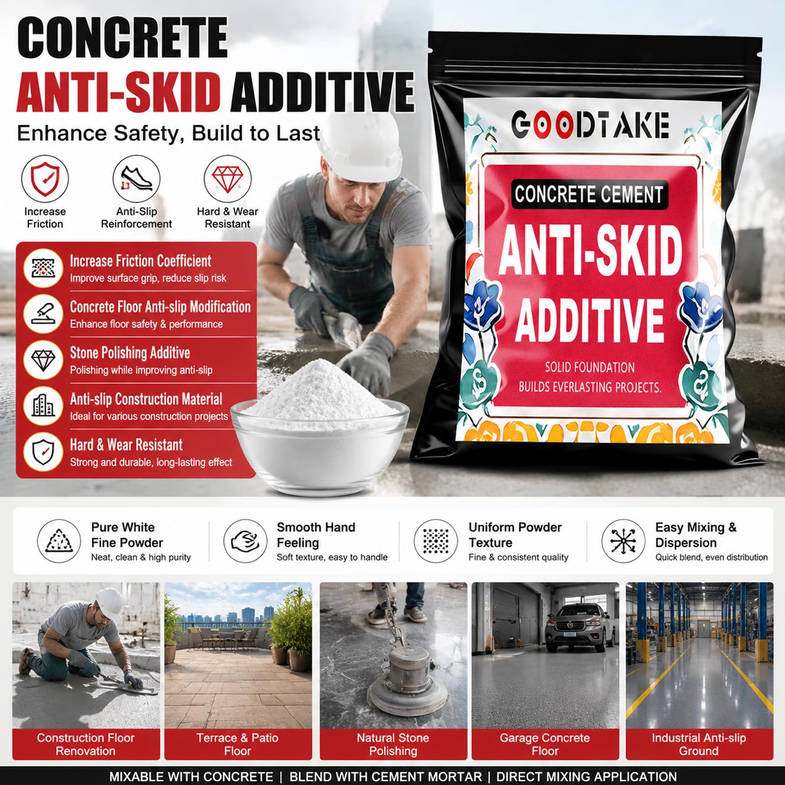 Concrete Anti-Skid Additive - Non-Slip Grip -5