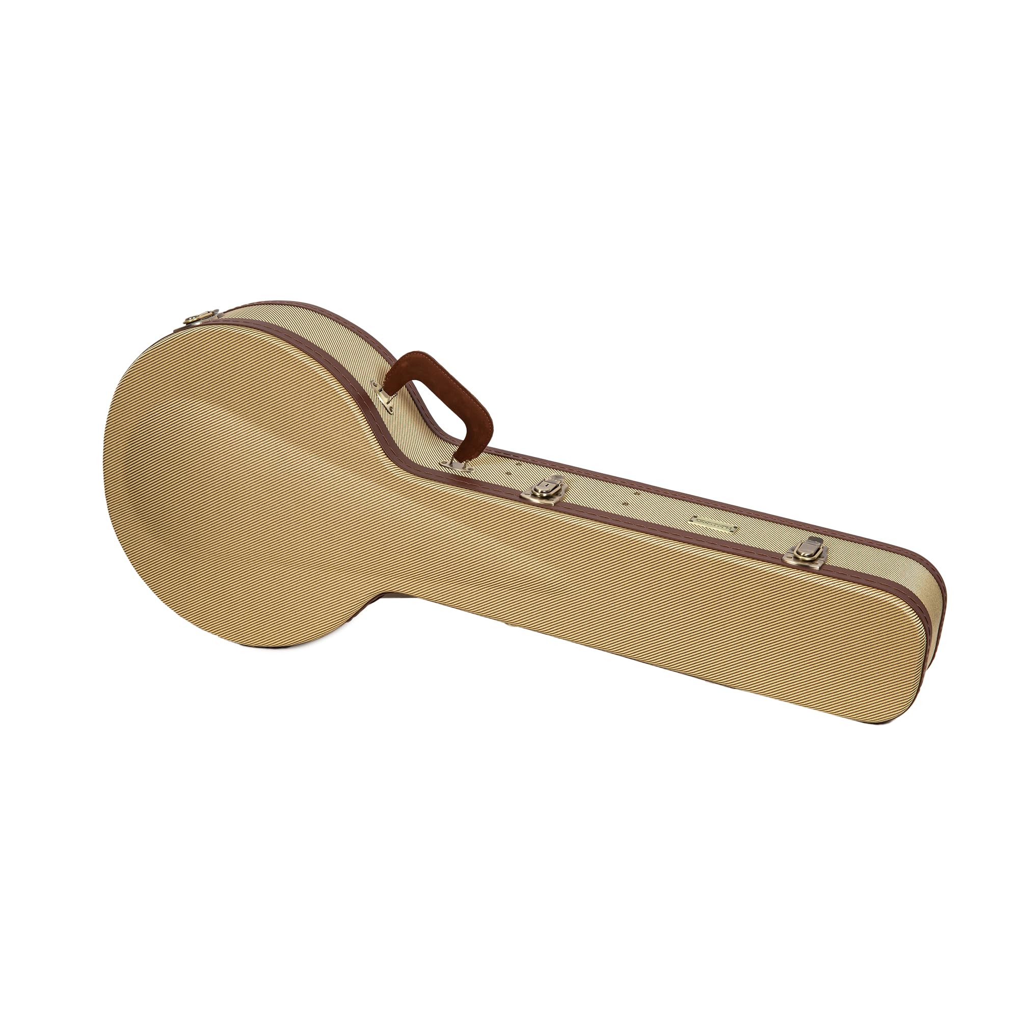 Crossrock Estuche rígido para Ukelele con Cierre TSA, 100% Fibra de Vidrio, Correas Acolchadas extraíbles, higrómetro, Gran Espacio de Almacenamiento para Accesorios, Tejido de Tweed, 5-saitig mit
