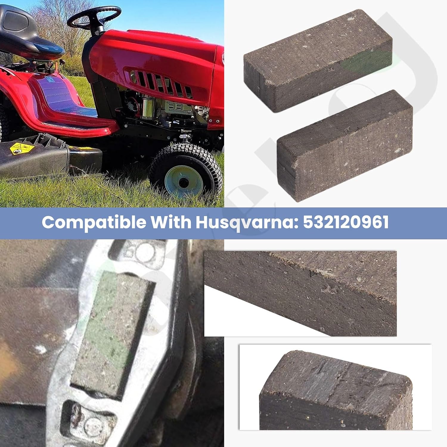 790006 799021 799021A Brake Puck/Brake Pad, Compatible With Craftsman/Poulan/Husqvarna 790006, 799021, 120961X, 532120961, for MTD 917-0678, 717-0678 (2 Pack)