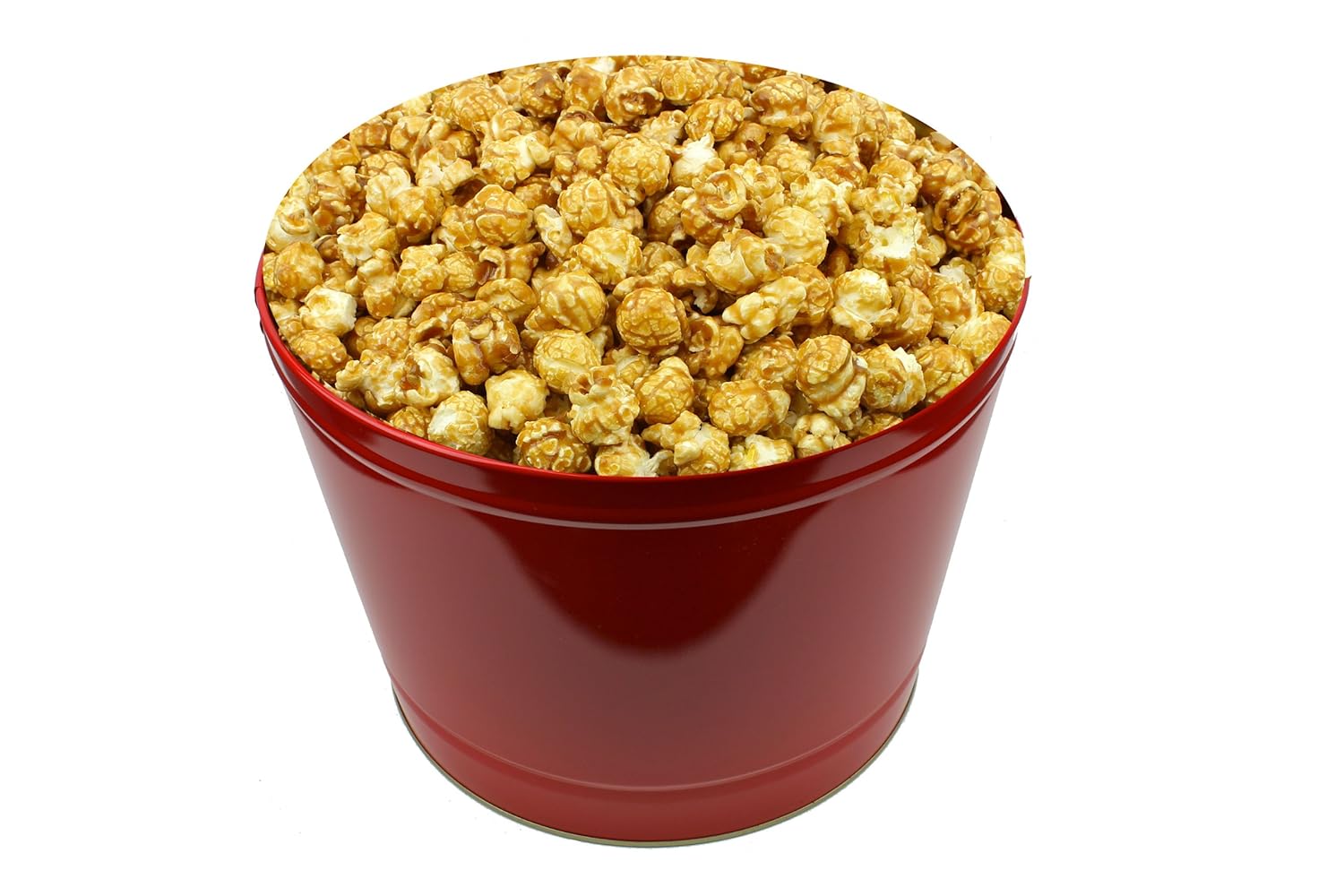 Signature Popcorn – 2-Gallon Solid Red Reusable Holiday Metal Tin, Cheddar Cheese, Holiday Gift