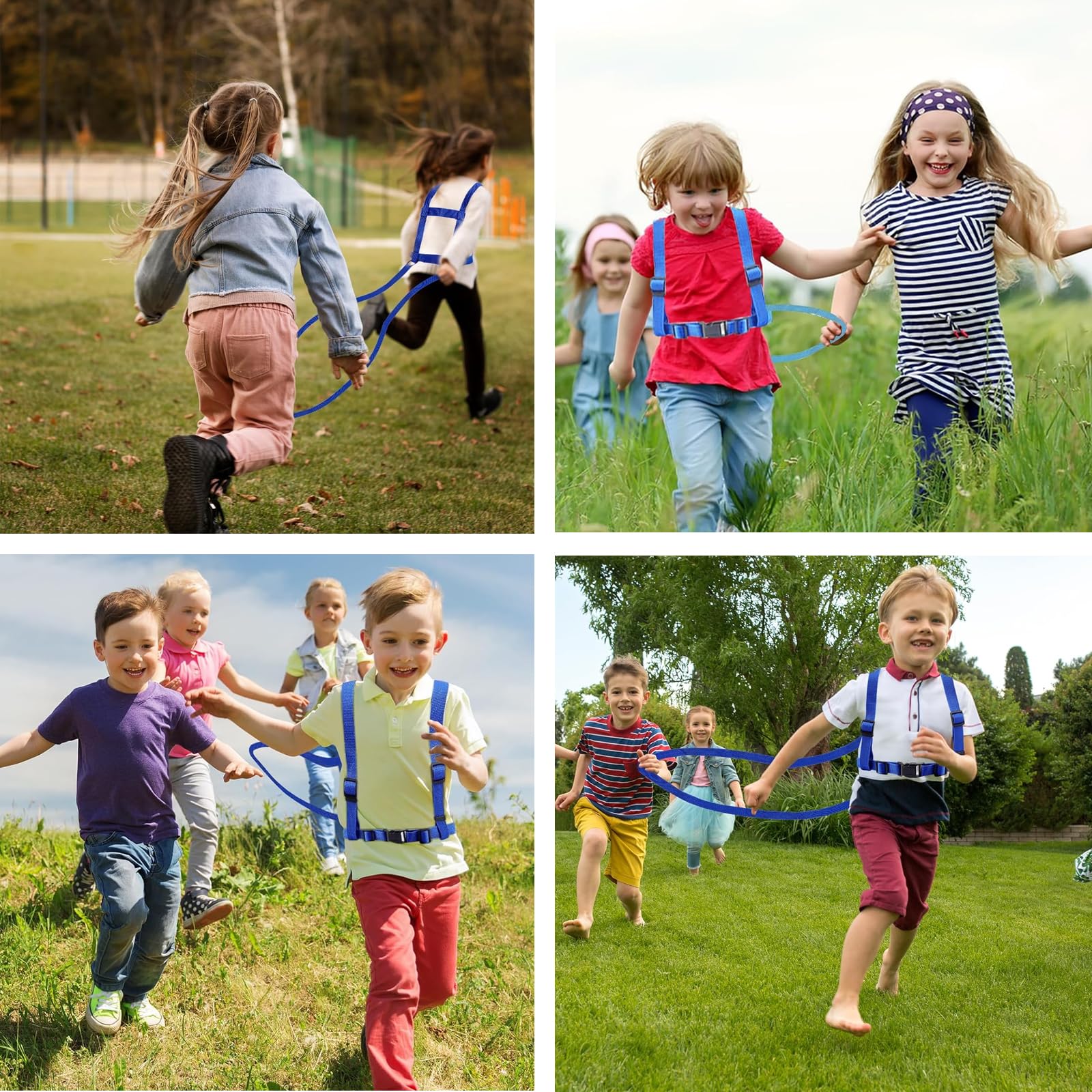 2 Stück Pferdegeschirr für Kinder, Blau Pferdeleine zum Spielen für Kinder, Pferdeleine Spielzeug Verstellbares Pferdegeschirr für Kinder für Spielen Skifahren Rollenspiel