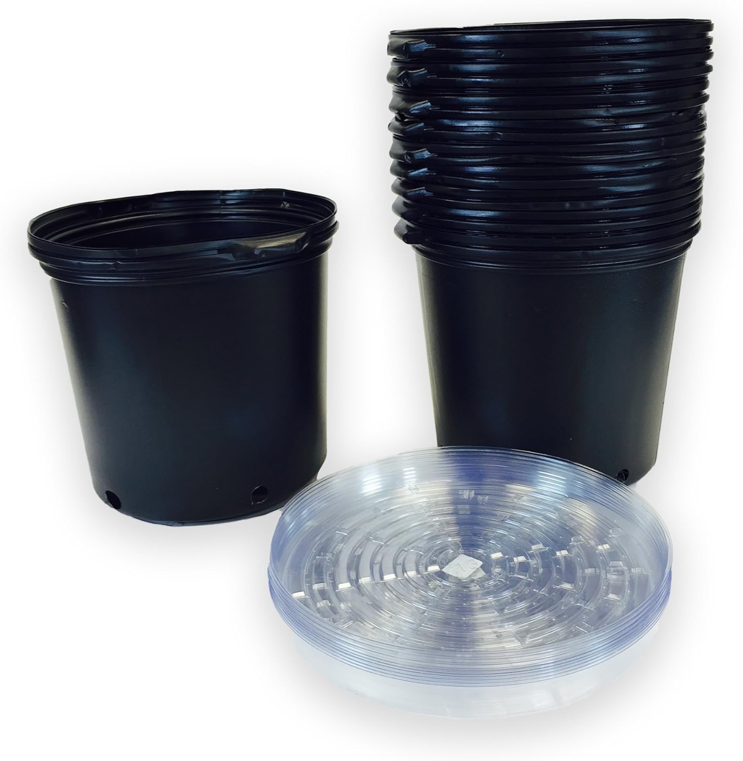 Viagrow Nursery Pots with Saucers (5 Gallon, 10 Pack) Patio, Lawn & Garden