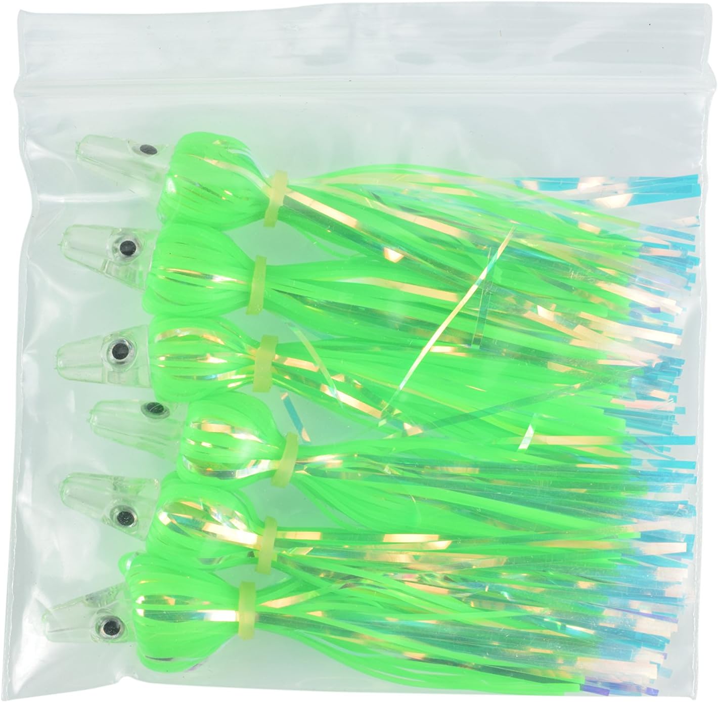 LAST CAST TACKLE Silicone Holo Teaser - 6 Pack - 5 Colors to Choose from (Green) : Sports & Outdoors