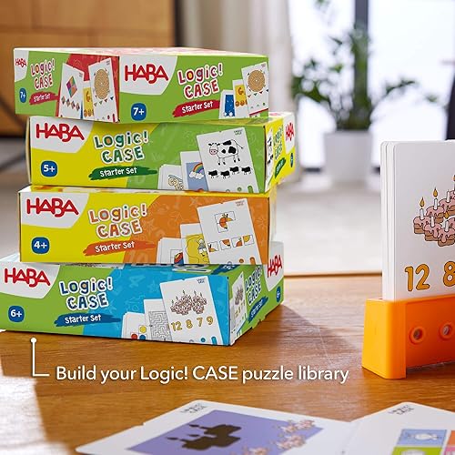 Miniatura 8 de HABA Juego de iniciación de Logic! CASE - Rompecabezas y juegos de coches, un juego de mano para desarrollar el pensamiento crítico para niños a