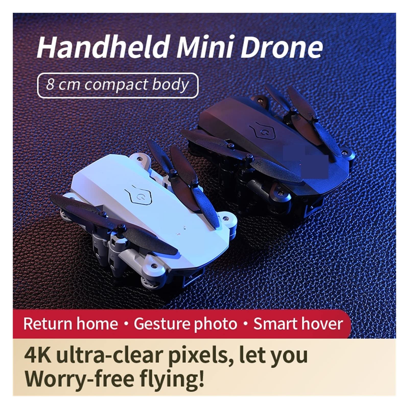 Drone Mini Drone 4K HD Drony z podwójną kamerą WiFi FPV Wysokość Utrzymuj małą składaną zabawkę Quadcopter RC Dron (Kolor: torba 4KDual Bag 1B Rozmiar: 1) (torba 1080P 1B 1)