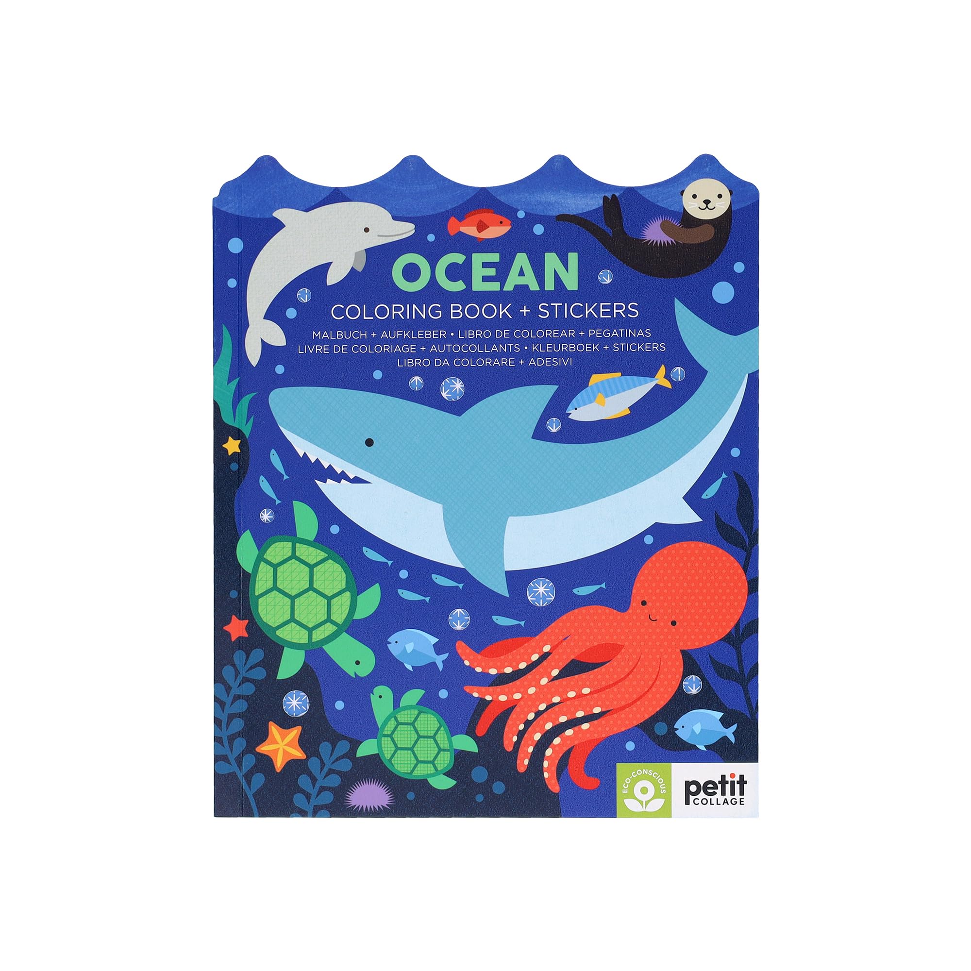 Ocean Coloring Book + Stickers by Petit Collage (Paperback Book)