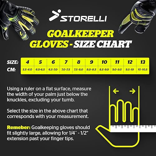 Miniatura 6 de Storelli Silencer - Guantes de portero de amenaza guantes de portero de fútbol para jóvenes y adultos guantes híbridos con espinas de dedo extraíbles