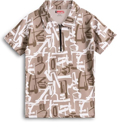 JB JACK BOY JACKBOY 605 Boys Graphic Polo T-Shirts (Zip)
