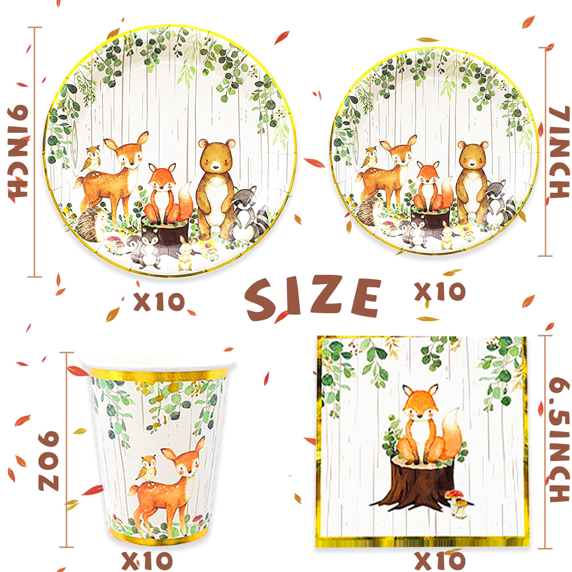 Decorazione Festa Bosco 31 Pezzi - Banner Animali Della Foresta Per Compleanni - Foto 10