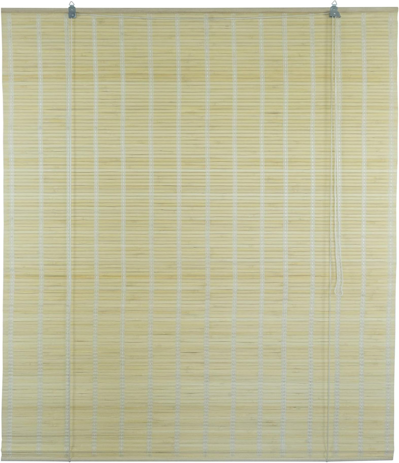 Wooden roller blinds/Vertical blackout blinds/Bamboo venetian blinds with Side Pull for Windows and Doors (60 x 135 cm (23.6" x 53.1"), Natural)