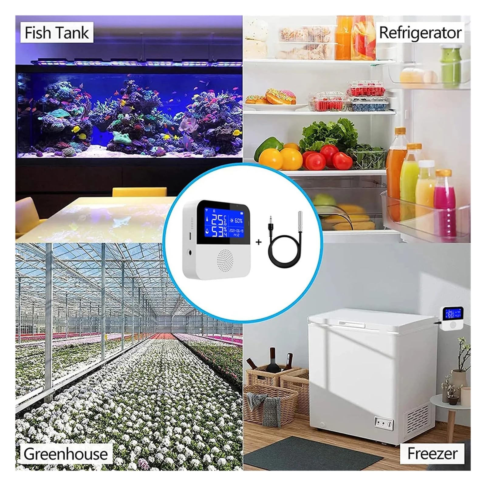 Thermohygromètre Tuya – Capteur De Température Et D'humidité WiFi, avec Sonde De Thermomètre Externe, Affichage LCD, Hygromètre D'intérieur, Application Smart Life
