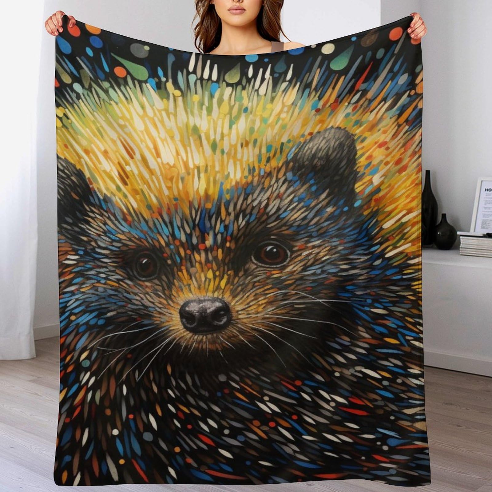 Couverture polaire herisson flannel polyester plaid doux chaud