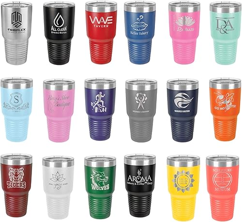 Miniatura 2 de Vaso de camello polar grabado láser personalizado (azul real, 30oz)