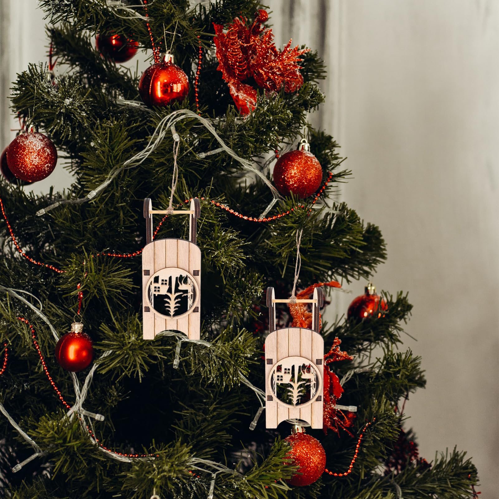36 STK Holzschlitten Ornament Mini-Schlitten-Ornamente Mini-Schlittenmodell Geschenkdekorationen weihnachtsdeko weihnachtsbasteln Weihnachtsschlitten aus Holz Tischdekoration Lurrose