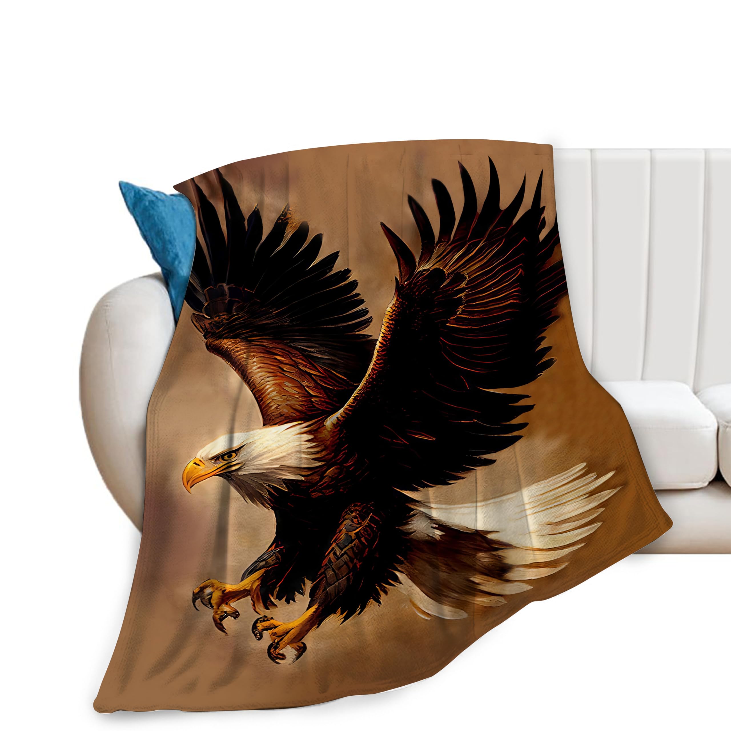 Yaxinduobao Eagle Blanket Bald Eagle Plush Throw Blanket Super Soft Cozy Warm Fleece Eagle Bedding Blanket Gifts for Kids Girls Boys Women 40"X50"