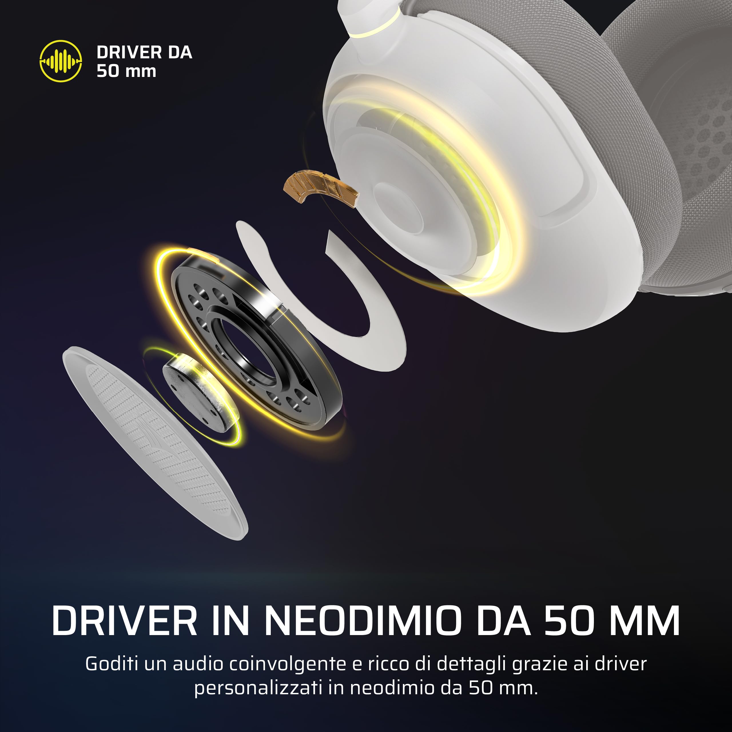 Corsair HS35 v3 Cuffie Gaming Wireless con Microfono – Bianco | 2,4 GHz e Bluetooth (PC/PS5/PS4/Switch/Mac/Mobile), Comfort Leggero, Dolby Atmos