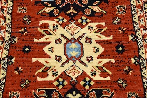 Miniatura 5 de Unique Loom Heriz Collection Alfombra de área parcial, Polipropileno, Terracotta