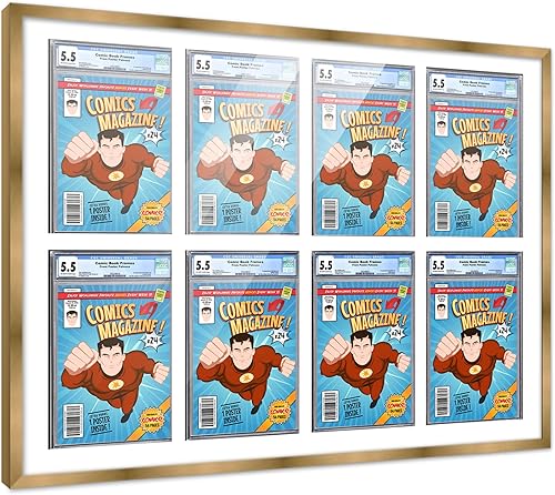 Miniatura 279 de Poster Palooza Marco de cómic con paspartú para 2 cómics CGC, CBCS o PGX Graded Comics – Marco de cómic negro para cómics de 8.125 x 13 pulgadas