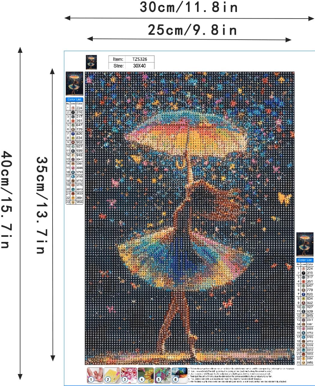 MOMDEDP Diamond Painting Kits for Adults, Dancer in the Rain Diamond Art Kits for Beginners, 5D DIY Round Full Drill Diamond Dot Gem Art Craft for Home Decor Gift 12×16 inch