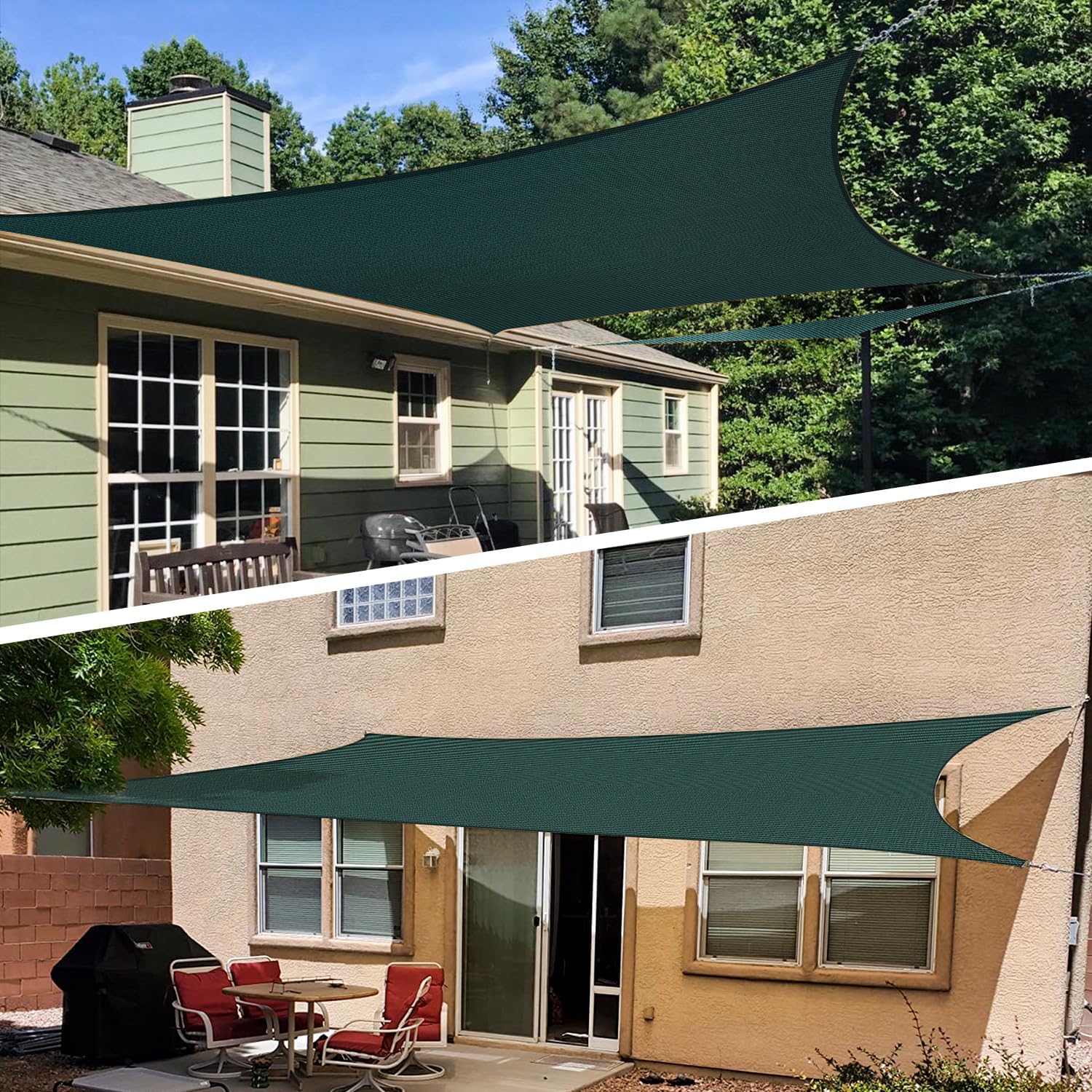TANG Sunshades Depot Green 8'x8' FT quare UV Block Sun Shade Sail Perfect for Outdoor Patio Garden Pergola Gazebo Canopy Dock Deck Playground Preschool Heavy Duty