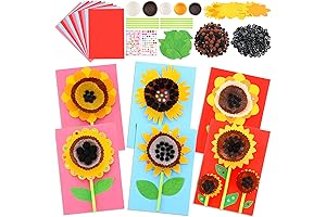 Motipuns 24 Sets Fall Sunflower Card Making Kits for Kids - DIY...