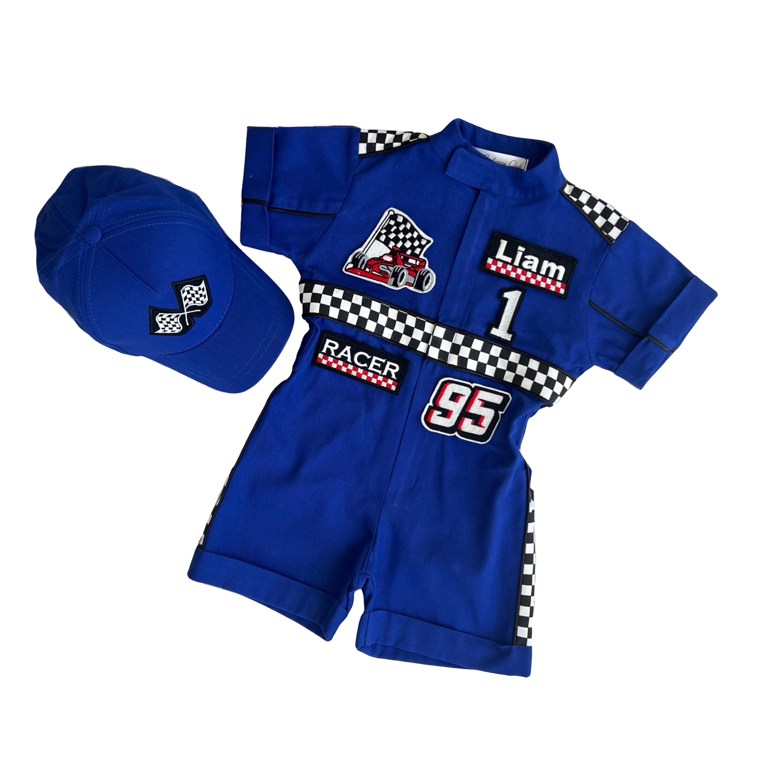 Costumes Club Personalized Handmade Race Car Driver Costume for Toddlers (5T, Blue) — image 1