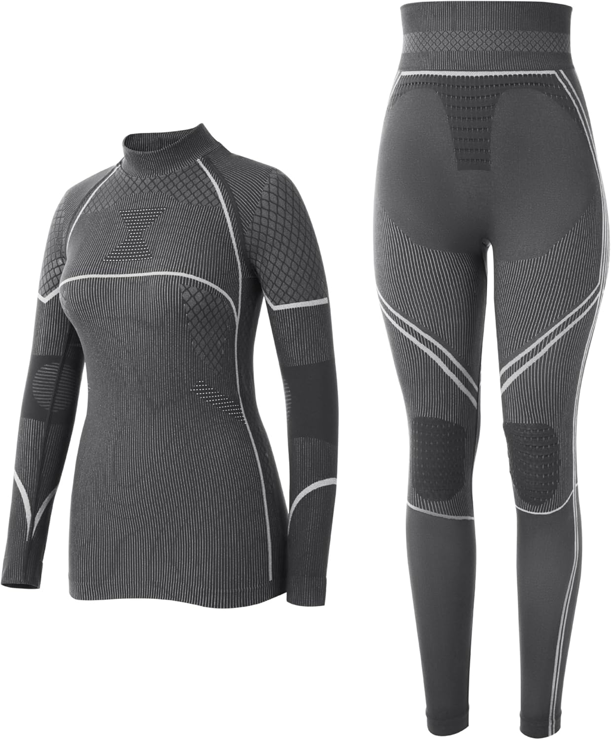 Yousify Womens Thermal Underwear Ski Breathable Warm Base Layer Winter Long Johns Top Bottom Sets for Cold Weather