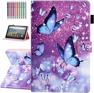 All-New Amazon Fire HD 10 & 10 Plus Case (Only Compatible with 11th Generation, 2021 Release), Not Suitable for 7th/5th Fire 10, Premium PU Leather Stand Cover with Smart Auto Wake/Sleep, Butterfly