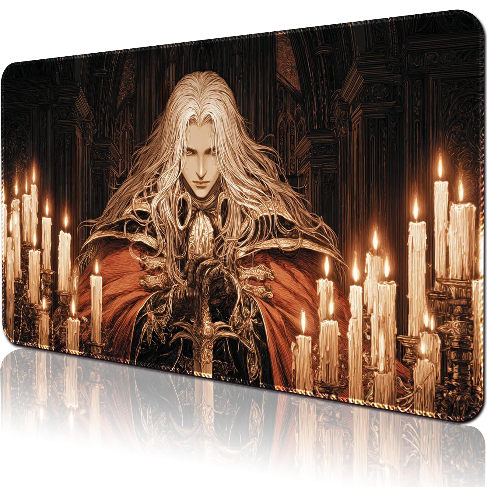 April Space Playmat Board Game MTG Duel Playmat Trading Card 24 x 14in Stitching Edges Compatible for TCG CCG RPG OCG with Card Zones +Including