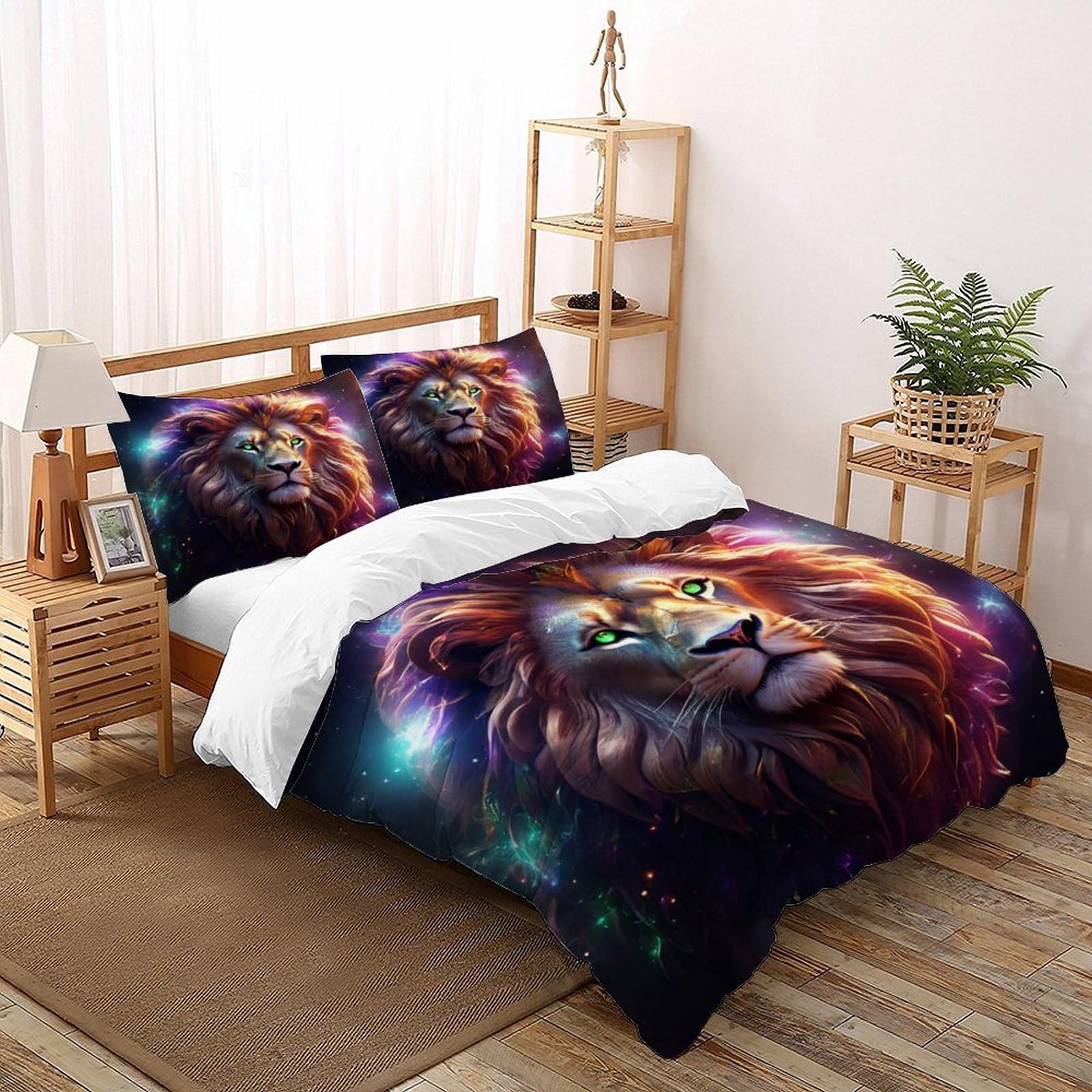 Parure de lit chien spatial en microfibre 135x200cm avec 2 taies d'oreiller