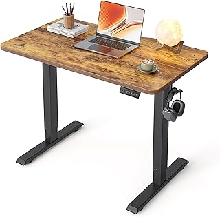 FEZIBO 電動 昇降デスク スタンディングデスク 幅80cm 高さメモリー機能 静音 上下自動昇降 オフィスワークテーブル テレワーク