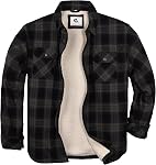 COEVALS CLUB Men's Flannel Shacket Casual Button Snap Sherpa Quilted Lined Premium Jacket Shirts
