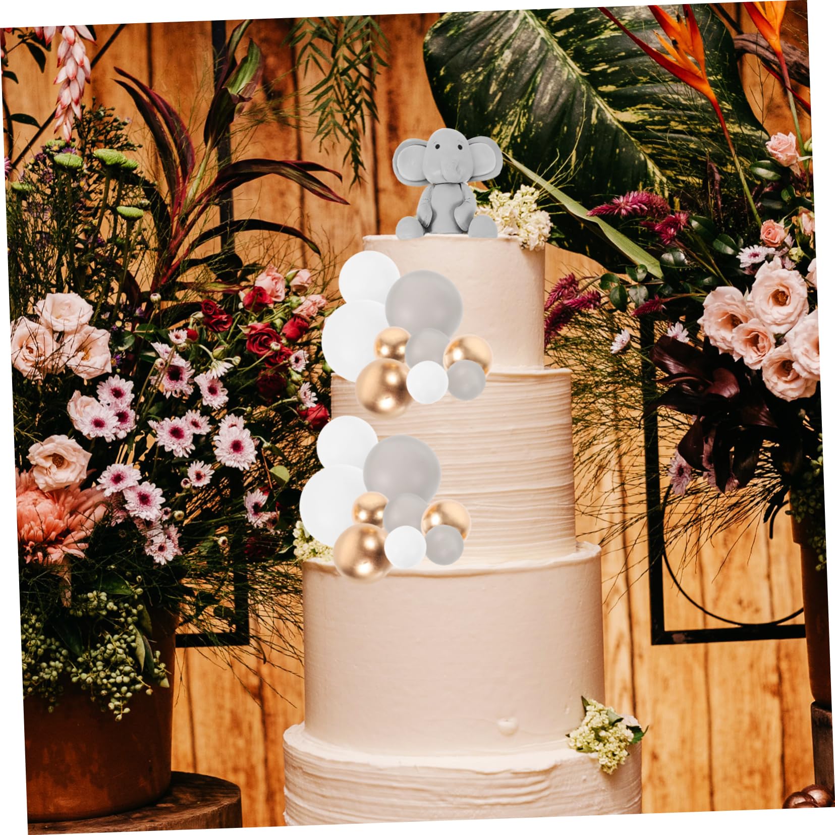 ABOOFAN 5 Sätze Elefant Kuchen Dekoration Teiliges Diy Cake Topper für Babyparty Geburtstag Aus Sicherem Polymer und Metall Installieren eine Festliche