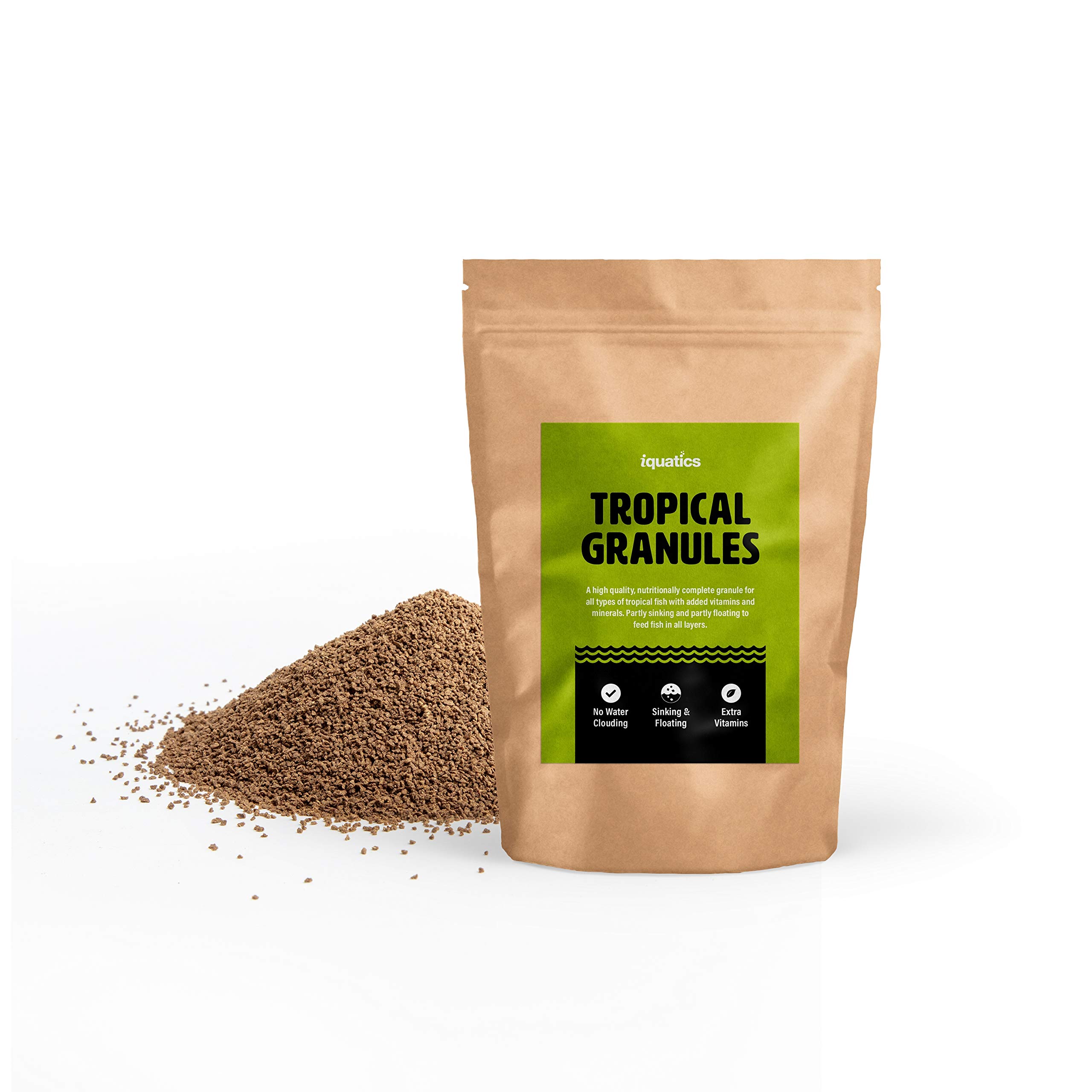 iQuatics Perfectly Balanced Nutritional Tropical Fish Food Granules Medium for all Tropical Fish - 300G