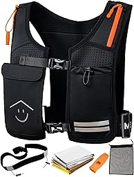 Chaleco Running Hombre Mujer con Kit Completo de Seguridad – Ligero, Sin Rebote y Cómodo, 7 Bolsillos, Transpirable y Reflectante para Carrera, Senderismo y Montaña